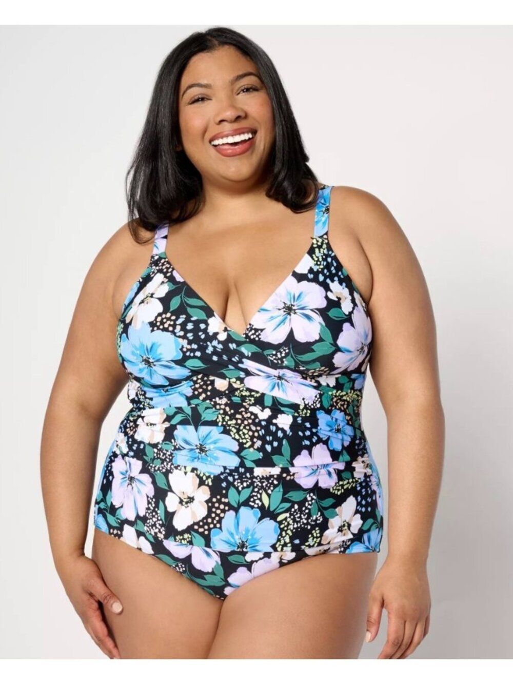 Jantzen Tummy Control Floral Print Women’s One Piece Swimsuit Size 14